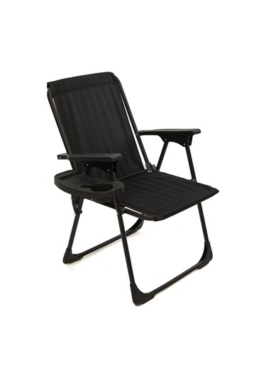 Natura Kamp Sandalyesi Bardaklıklı - Siyah