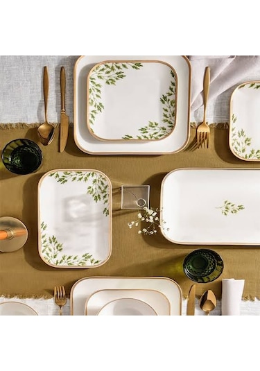 Kütahya Porselen 51 Parça Bone Minas Yemek Takımı Dekorlu Gold 12758 Altın