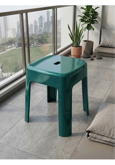 Saban Plastik Alaska Model Sağlam Tabure 36x36x46cm Yeşil
