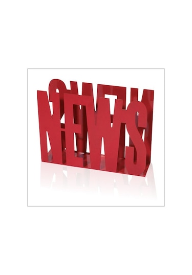 News Yazılı 37 x 37 CM Broşürlük Dergilik Postalık Gazetelik Kırmızı