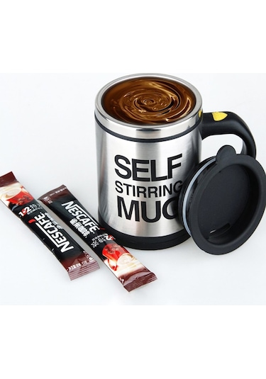 Kişiye Özel Kendini Karıştıran Mikser Kupa Termos Bardak Siyah -