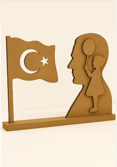 10 Kasım Atatürk Türk Bayrağı Ahşap Oyuncak Boyama Etkinlik Aktivite 10 Adet