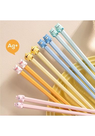 5 Çift Karikatür Çubuk Sevimli Hayvan Tarzı Kaymaz Taşınabilir Çubuk Seti Ev Okulu İçin Diğer