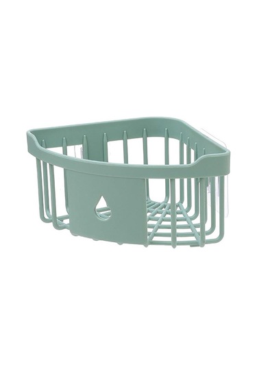 Duvar Asılı Üçgen Köşe Depolama Raf Sepeti Mutfak Banyo Organizatör Yeşil