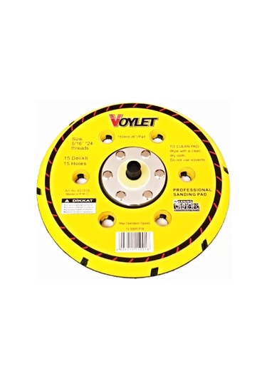 Voylet 150Mm Zımpara Makine Tabanı Cırtlı 6 Delik 15 Delik