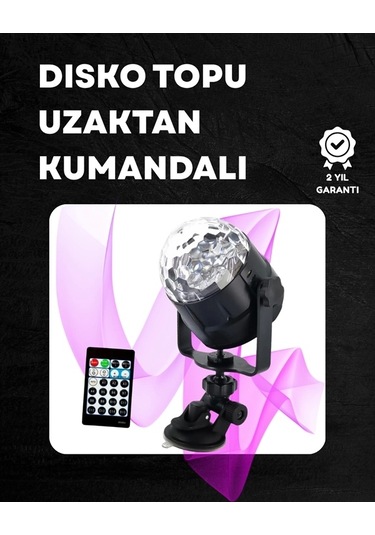 Kompakt Tasarımlı, Döner Renkli Led Disko Topu - Ev Ve Profesyonel Kullanım Çok Renkli