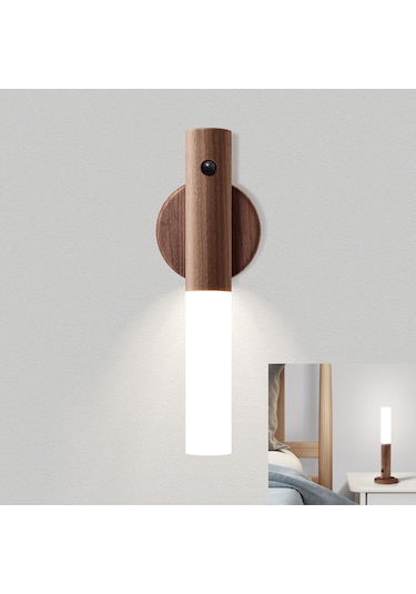 Homyl İndüksiyon Lambası Duvar Lambaları Dolap Gardırop Usb Ceviz Ceviz