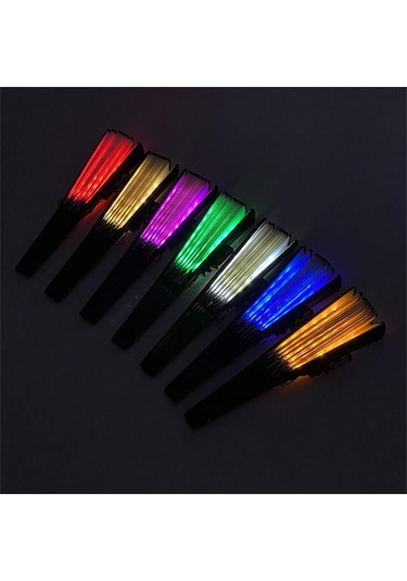 Canlı Menekşe Yanıp Sönen Katlanır Led Fan Dans Işıkları Fan Gece Gösterisi Aydınlık Bar Gece Kulübü Parti Hediyeler Karanlıkta Glow Çok Renkli