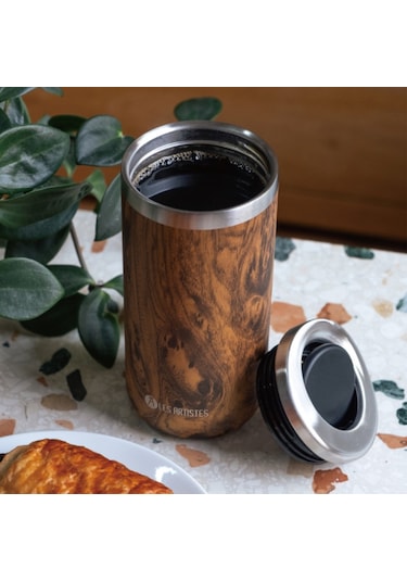Les Artistes Paris Isı Yalıtımlı Çelik Termos Mug 500ml Metal Gri
