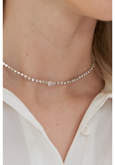 Lesa Wear Pırlanta Görünümlü Zirkon Taşlı Zarif Takı Seti Gümüş