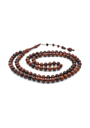 Murty99 Sistemli Sığırcık Kesim 99 luk Koyu Siyah Kahve Uçak Camı Tesbih