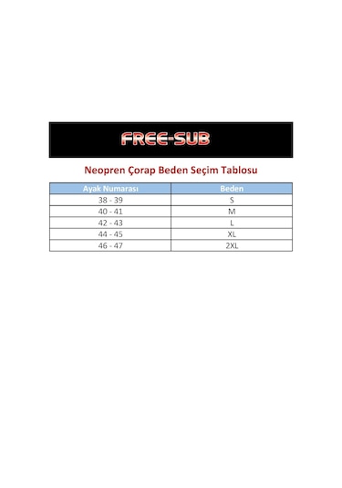 Free-Sub 5Mm Jarse Siyah Dalış Çorabı (489036285) Siyah