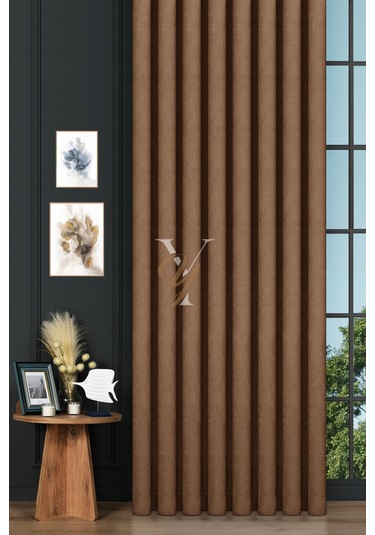 Petek Fon Perde V-1019 Sütlü Kahve Sütlü Kahve