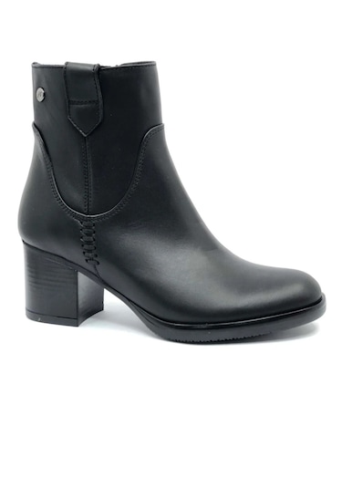 Greyder 32031 5k Siyah Hakiki Deri Kalın Topuklu 6cm Kadın Ankle Bot Siyah