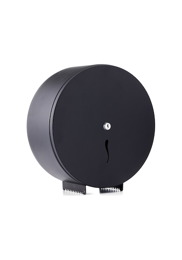 ARGESAN-Paslanmaz Çelik WC Kağıtlığı JUMBO Q28 cm-MAT SİYAH