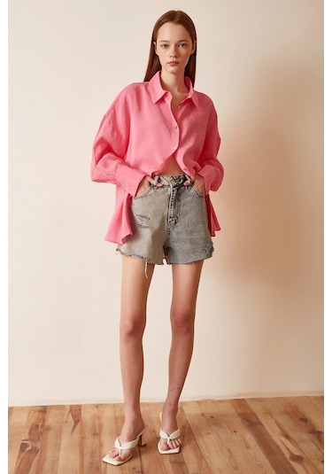 Never More Basic Modal Gömlek Pembe