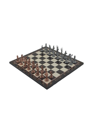 Gifthome Metal Satranç Takımı-seti orta yunan antik ceviz Desenli