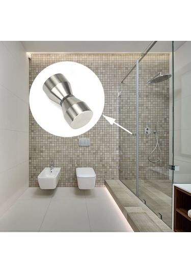 Adet Duş Kapısı Kolu, Duş Kapıları, Cam Kapılar, Balkon Kapıları Ve Yatak Odası Kapıları İçin Gümüş Alüminyum Alaşımlı Duş Kapısı Topuzu