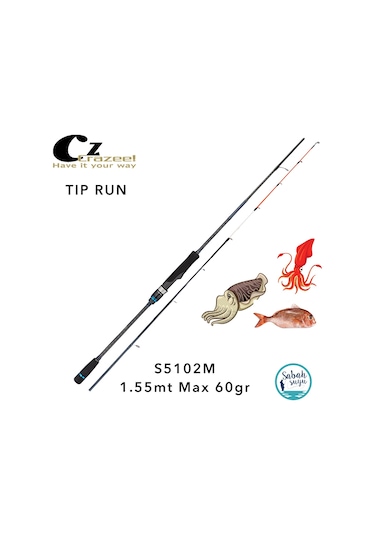 Crazee Tip Rrun S5102m 1.55mt Max 60gr 2p Super Light Jigging Kamış