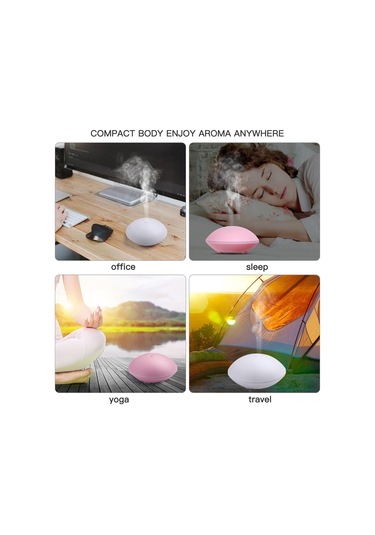 Teltree Küçük Kabuk Şekilli Ultrasonik Aromaterapi Difüzörü - 80ml Taşınabilir Nemlendirici Ve Renkli Gece Lambası