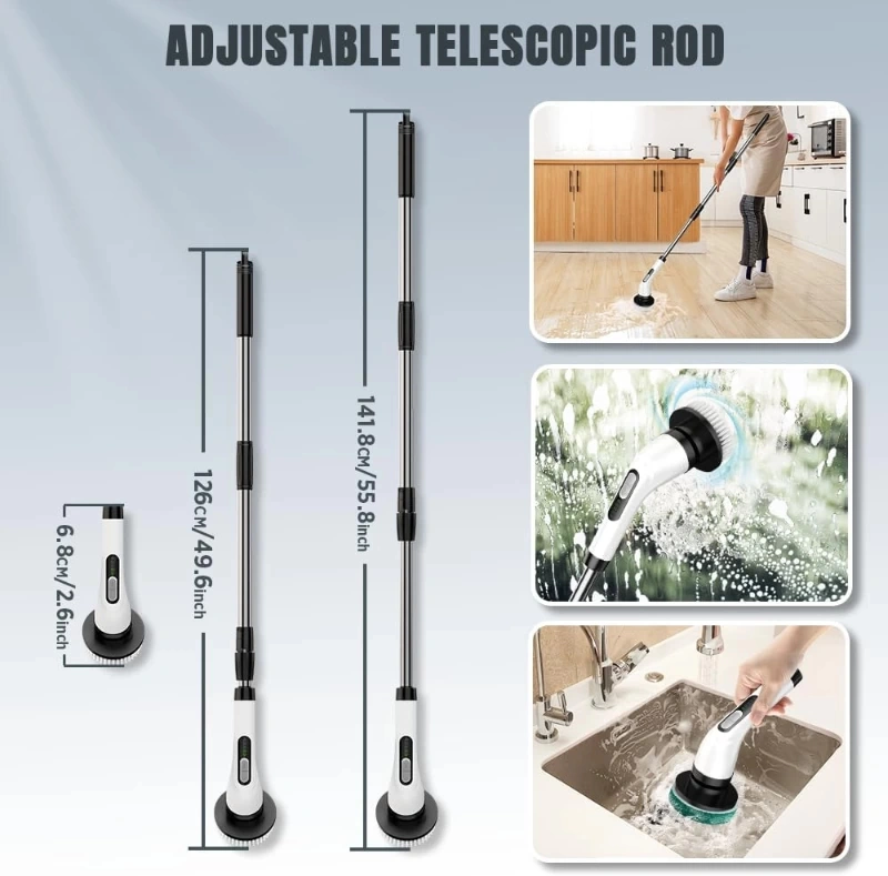 7 İn 1 Kablosuz Elektrikli Temizlik Fırçası Seti Çok Renkli