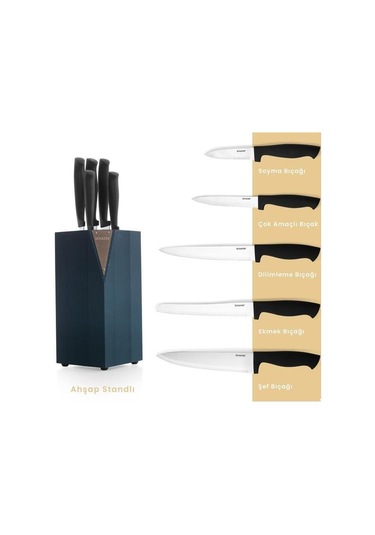 Schafer Solide Bıçak Seti 6 Prç - Yeşil