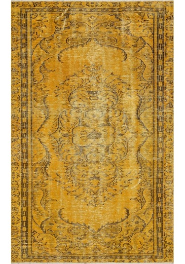 Şık Vintage Eskitme Fransız Ipek Eskitme Pers Kilim Halısı - 148x236 Cm 9988