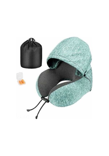 Flybuy Yolculuk Yastığı: Hafıza Köpüklü, Kapüşonlu, Taşınabilir Boyun Desteği - Gri