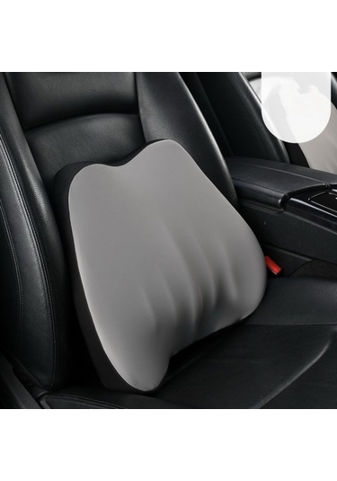 Sones Araba Hafızalı Köpük Boyun Yastığı Araba Boyun Desteği İpek Yastık Araba Koltuğu Servikal Yastık, Stil: Bel Pedi Gri