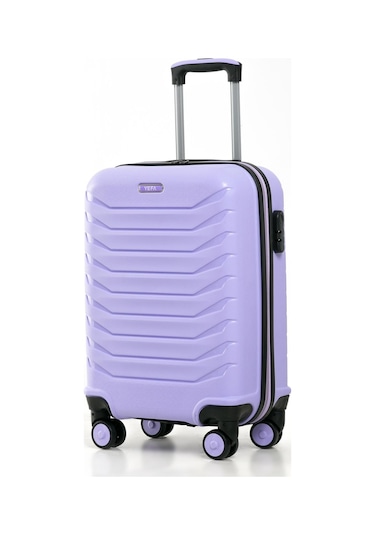 Yefa Pp Polipropilen Kırılmaz Orta & Kabin Boy 2'li Valiz Seti Lila