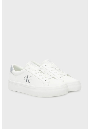Calvin Klein Bayan Ayakkabı Yw0yw01877 02r Beyaz-gümüş Beyaz-gümüş