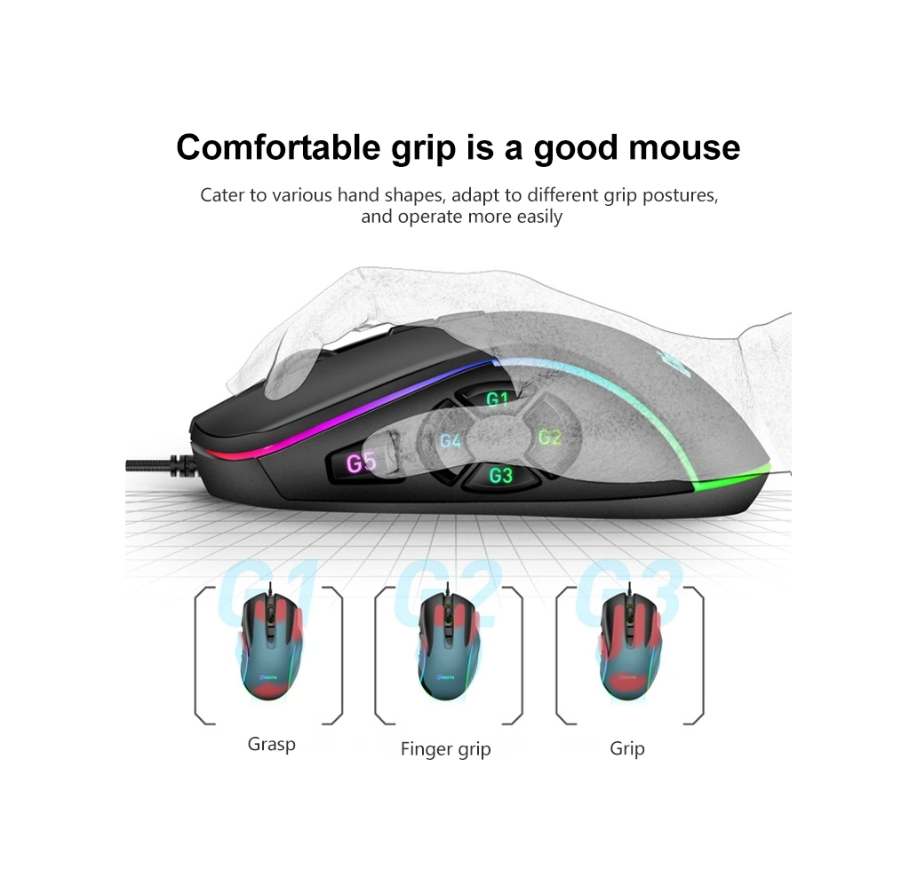 Sones Mkespn X9 10 Düğmeli 7200 Dpı Rgb Makro Tanımlı Oyun Kablolu Fare Diğer