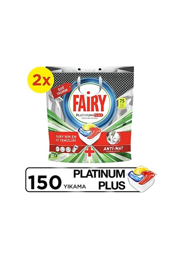 Fairy Platinum Plus 150 Yıkama Bulaşık Makinesi Deterjanı Kapsülü Tableti 75 x 2