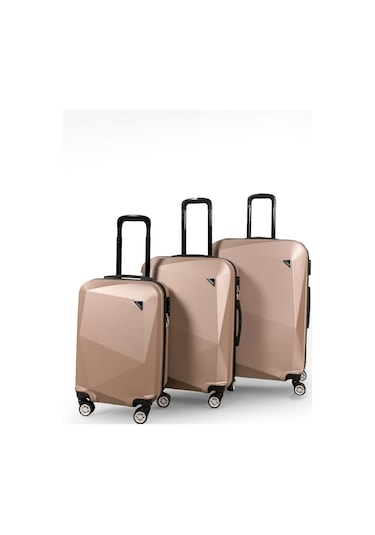 Polo&sky Elmas Model Gold Renk 3'lü Valiz Bavul Seti Altın