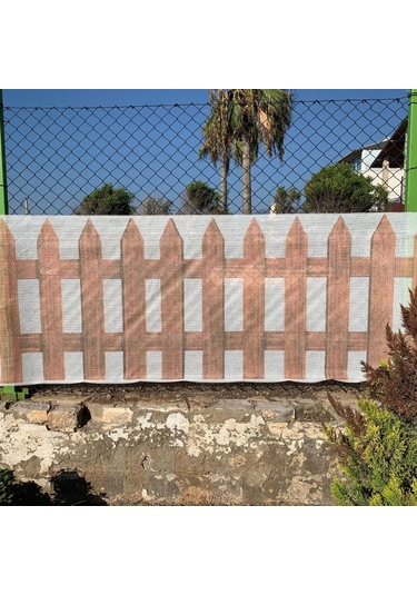 Baskılı Balkon Çit Filesi 1m X 5m Model B - Cırt Kelepçe Hediyeli