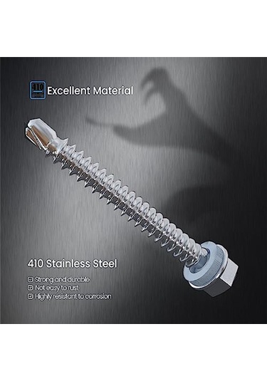 Xurunkeji 40 Adet 14 X 1-1/2 İnç İla 2-7/8 İnç Metal, Paslanmaz Çelik Sac Vidalar, İnşaat Ve Onarım İçin Kendiliğinden Delinebilen Vidalar 17x14x3cm