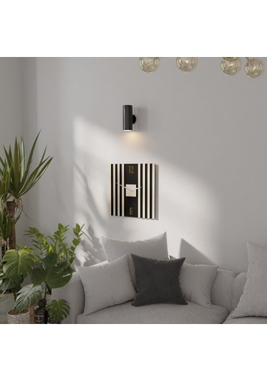 Dekoratif Minimal Tasarımlı Ahşap Duvar Saati Krem - Siyah