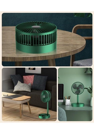 Torima F-06 Taşınabilir Şarjlı Fan 3 Kademeli Vantilatör Klima Soğutucu Fan Yeşil