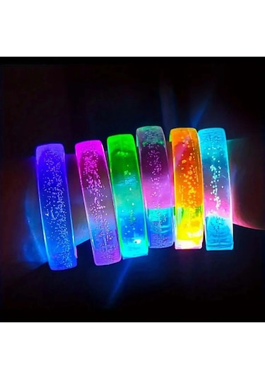 Pembe Led Işıklı Baskı Yapılabilen Pilli Bileklik Bilezik 1,5 Cm Genişlik