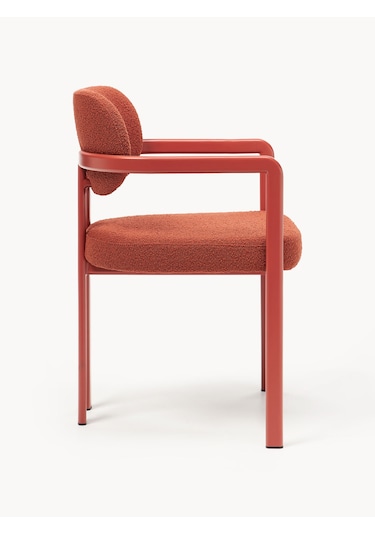 Dedar Milano X Westwing Adrien Kolçaklı Sandalye - Ekru, Lüks Kumaş Kırmızı