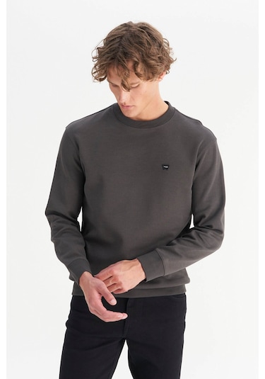 Wrangler Small Logo Antrasit Erkek Sweatshirt W252025533w Antrasit