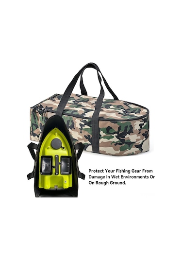 Aubyhe Balık Tutma Botu Depolama Çantası - Siyah Kamo, Su Geçirmez 1000d Oxford Kumaş, Taşınması Kolay Balıkçı Gereci