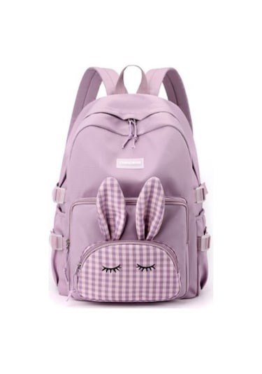 Yeni Okul Çantası Sevimli Kız Hafif Sırt Çantası Karikatür Sırt Çantası Jqebz6 Açık Mor