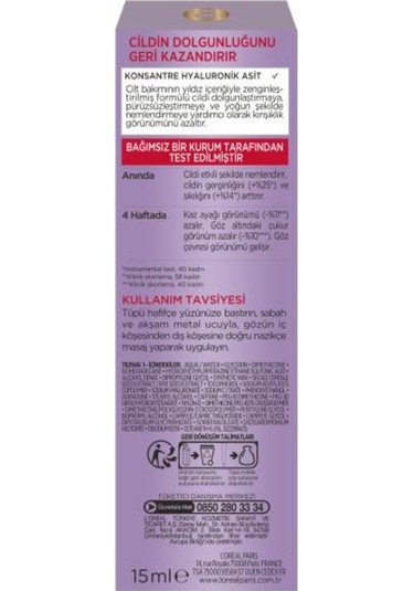 L'Oreal Paris Revitalift Filler Dolgunlaştırıcı Yaşlanma Karşıtı Krem 15 ML