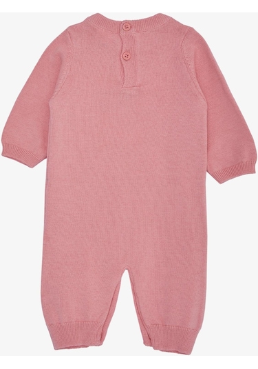 Breeze Kız Bebek Tulum Triko Sevimli Hayvancık Baskılı 0-9 Ay, Gülkurusu-Gülkurusu