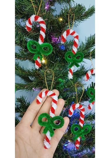 Yılbaşı Süsü Baston Şeker 6 Lı 06