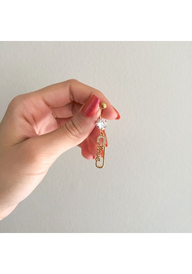 Ferizz Altın Kaplama Zirkon Taşlı Kanca Piercing Prc-126