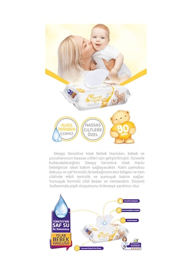 Sleepy Sensitive Islak Havlu 12X90 Lı 1080 Yaprak