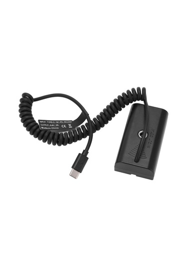 Geeroyoo Type-c Girişli F550 Yaylı Kablolu Sahte Pil - Monitör Ve Dolgu Işığı İçin Kararlı Güç Adaptörü