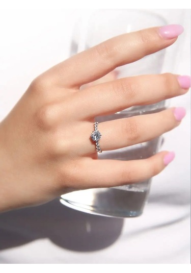 Ballagra Taşlı 925 Ayar Gümüş Nişan Yüzüğü 160853779 Gri